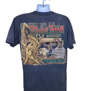 Vintage 90s Boot Hill Saloon Daytona Bike Week TShirt Mens Size L Black